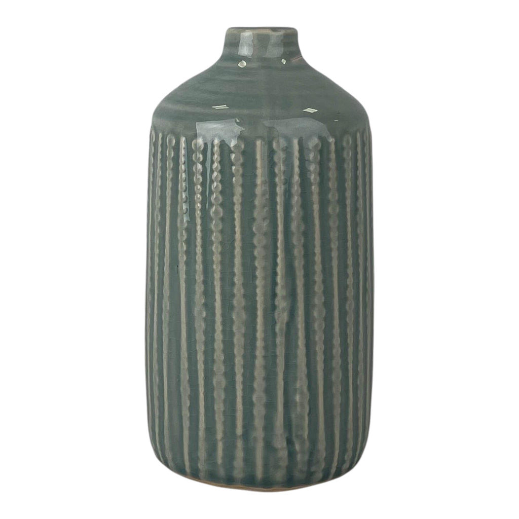 Ceramic Indented Flower Vase (19cm) D10cm