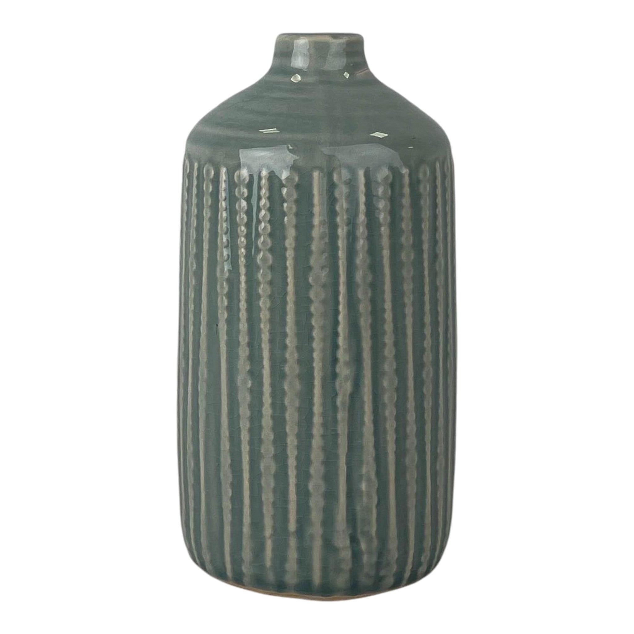 Ceramic Indented Flower Vase (19cm) D10cm
