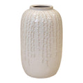 Large Cream Ceramic Ribbed Vase