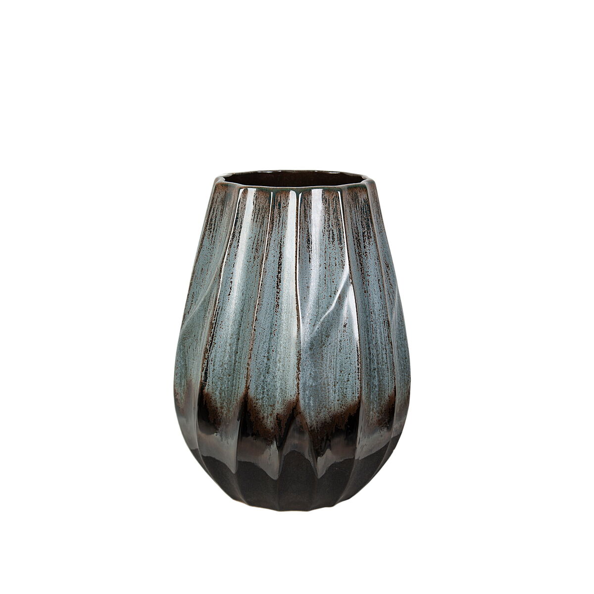 Vase Romimex Blue Black Ceramic