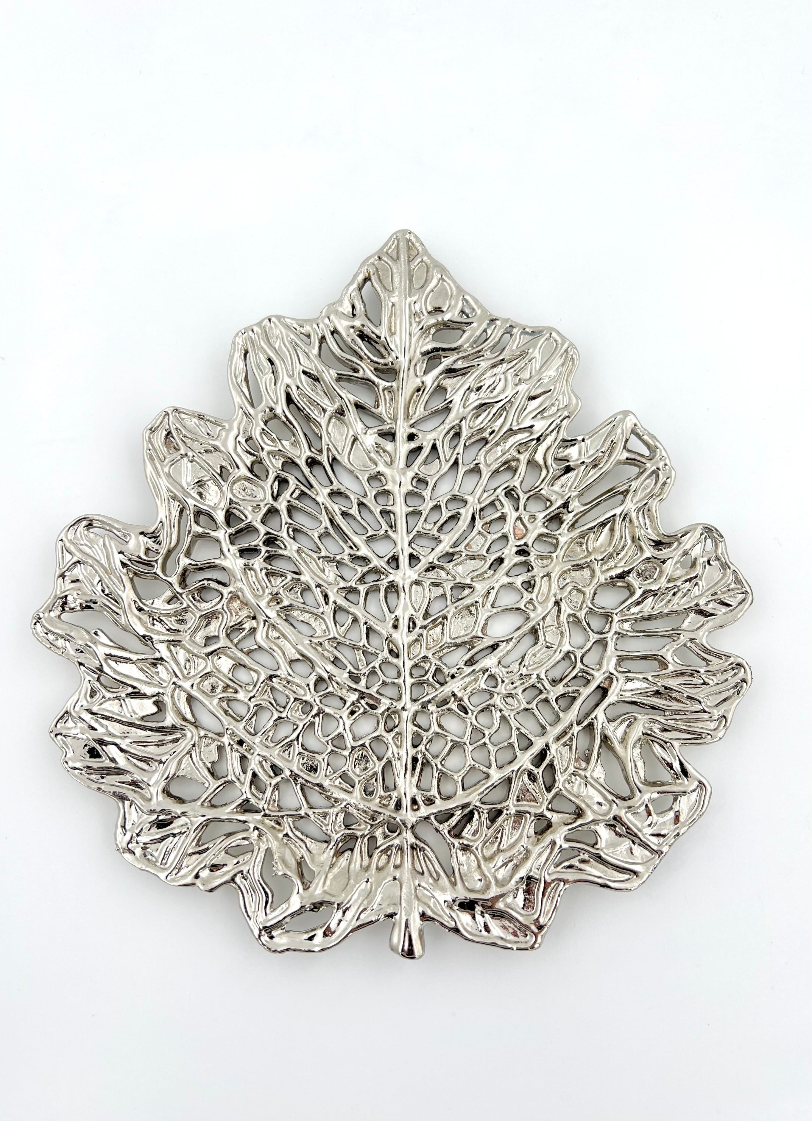 Skeletal Leaf Tray - Decorative Metal Tray