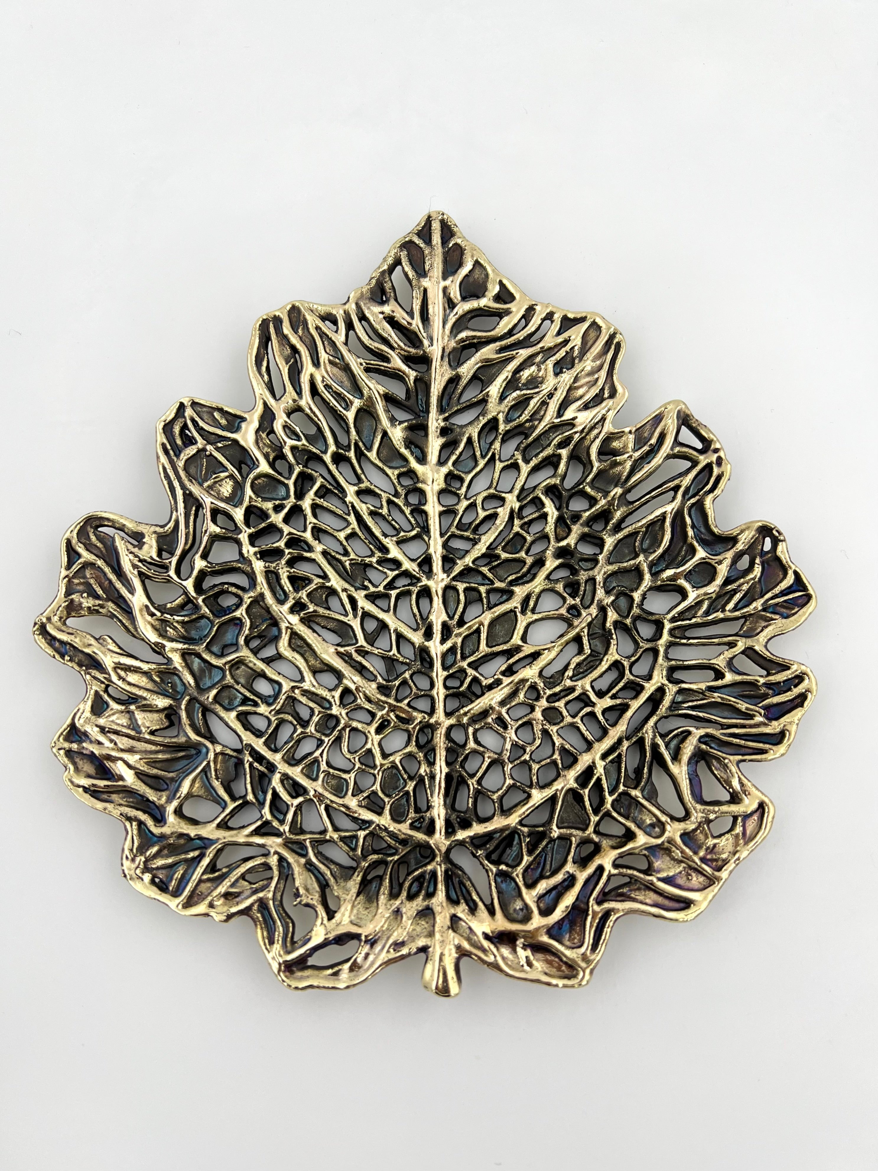 Skeletal Leaf Tray - Decorative Metal Tray